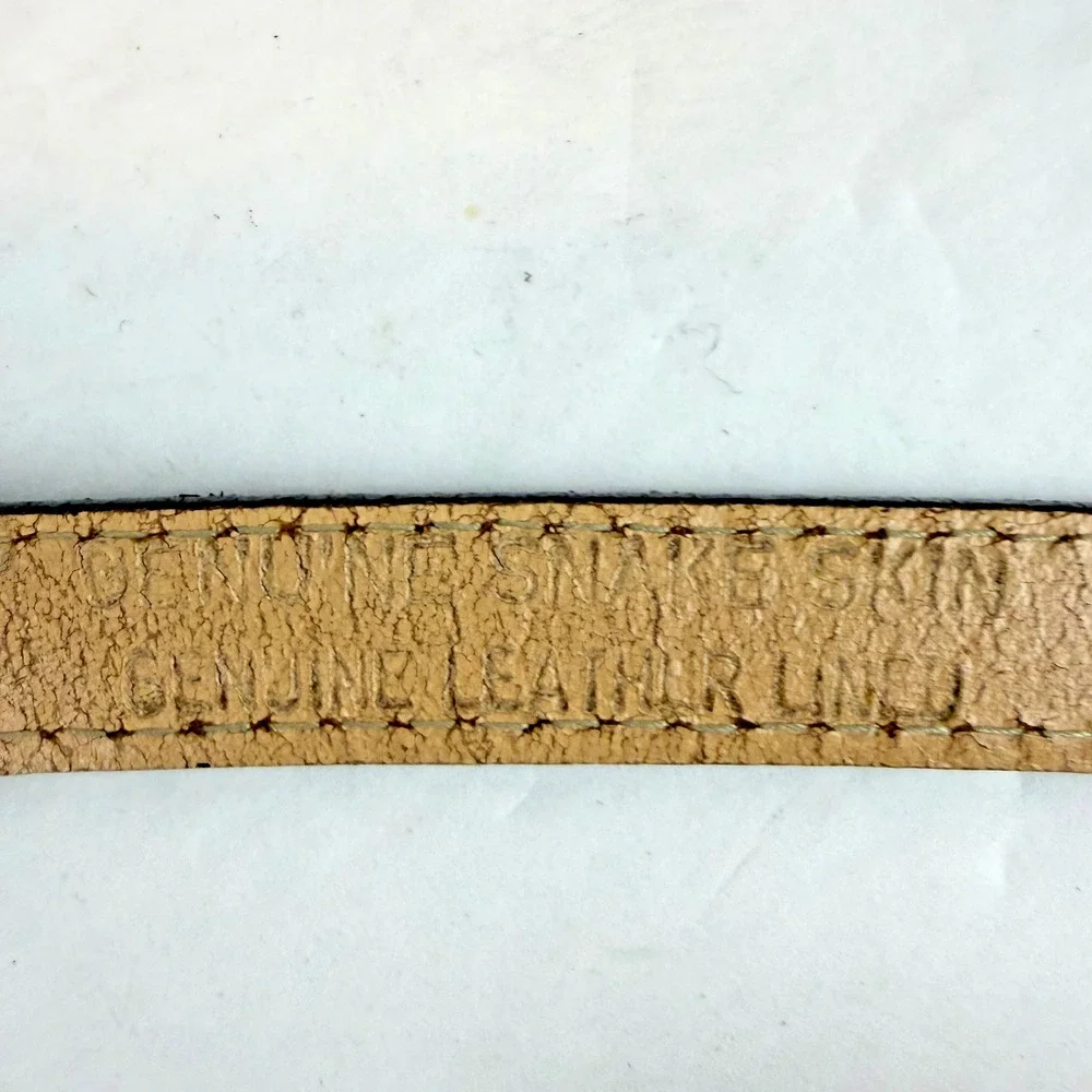 VTG MZA Of NY 1983 Genuine Snakeskin Skinny Belt Size Large Brown Classic Career